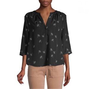 Joie Yareli Printed Blouse Caviar Women’s Polyester Black Size XS